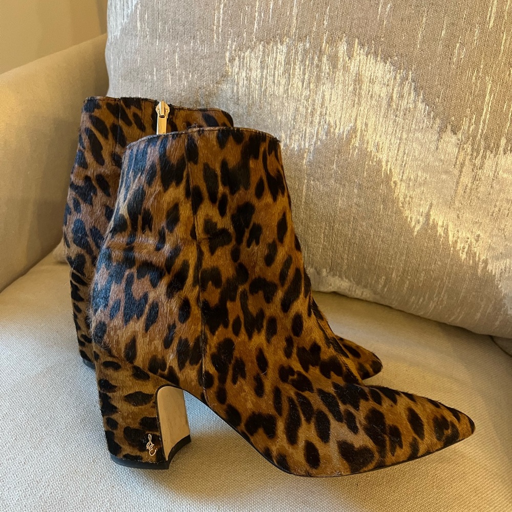 Sam Edelman Hilty Leopard Print Calf Hair Boot 10